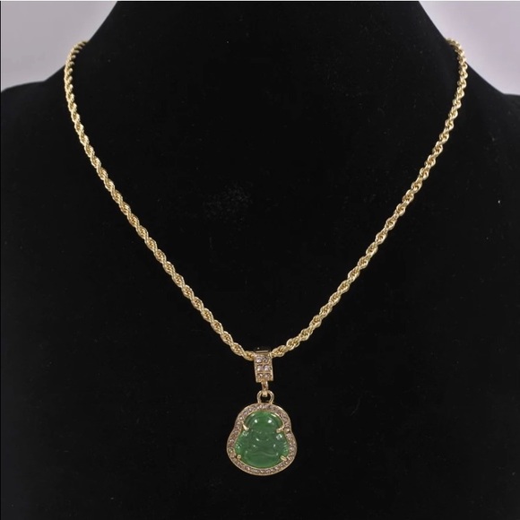 Laughing Buddha With Gold Twisted Chain - Picture 4 of 11